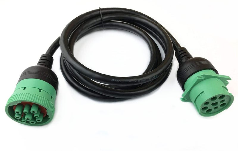 YPP Type 2 J1939 Male to Female Extension Cable Full 9pin 20AWG 6Ft for Truck Freightliner Code Reader - Image 1